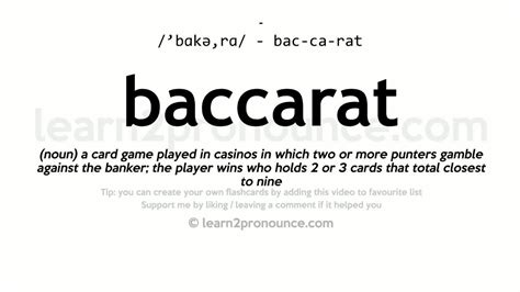 baccara pronunciation|Baccarat Definition & Meaning .